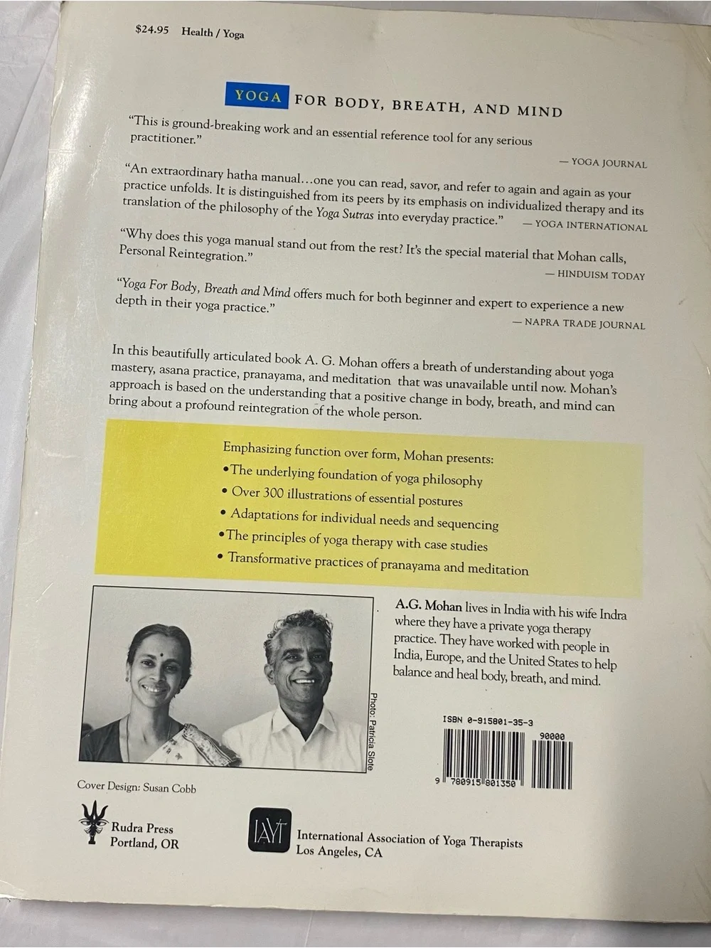 Yoga for Body, Breath, and Mind by A. G. Mohan Health Wellness